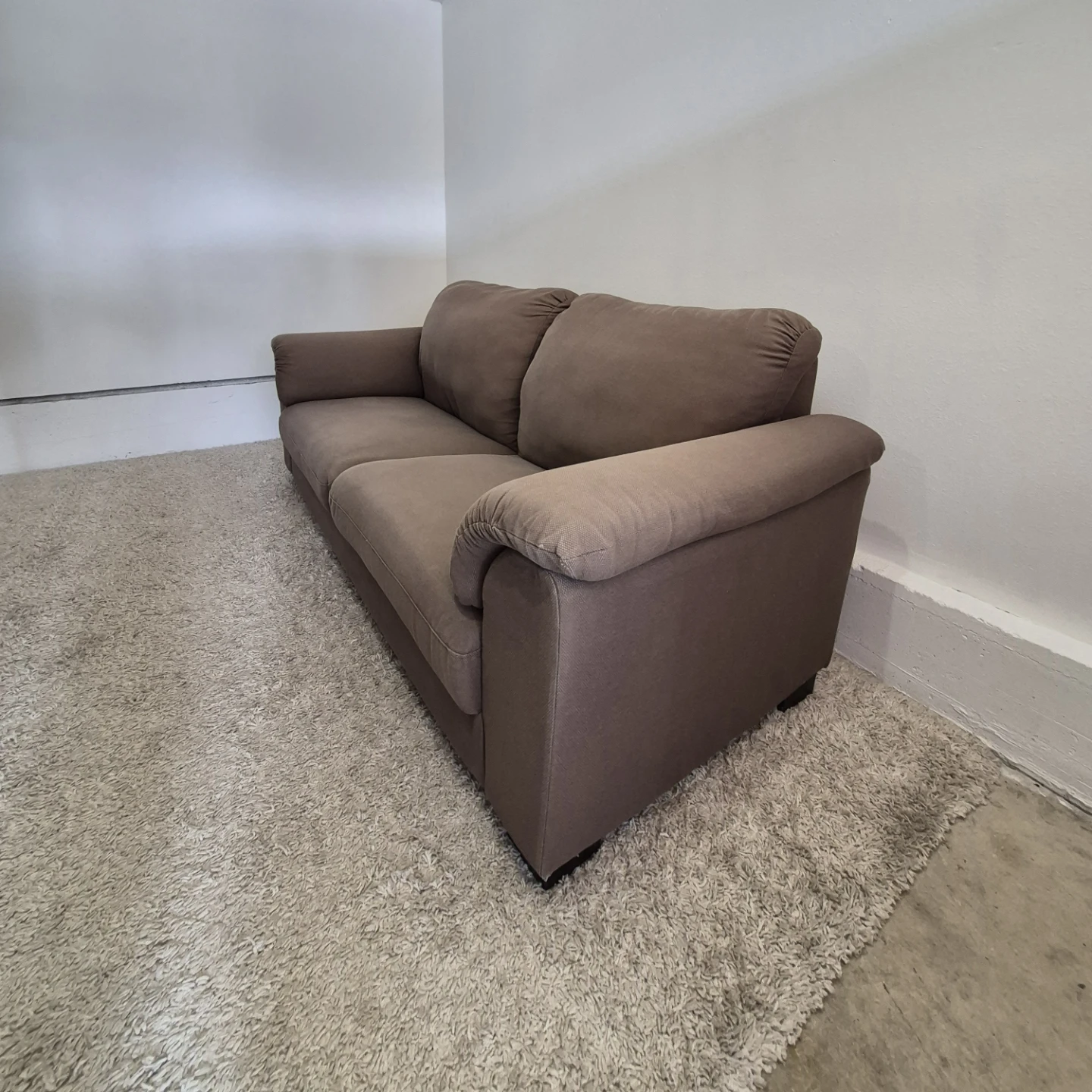 Ikea Tidafors Comfy Brown 3 Seater Fabric Sofa Couch - photo 4