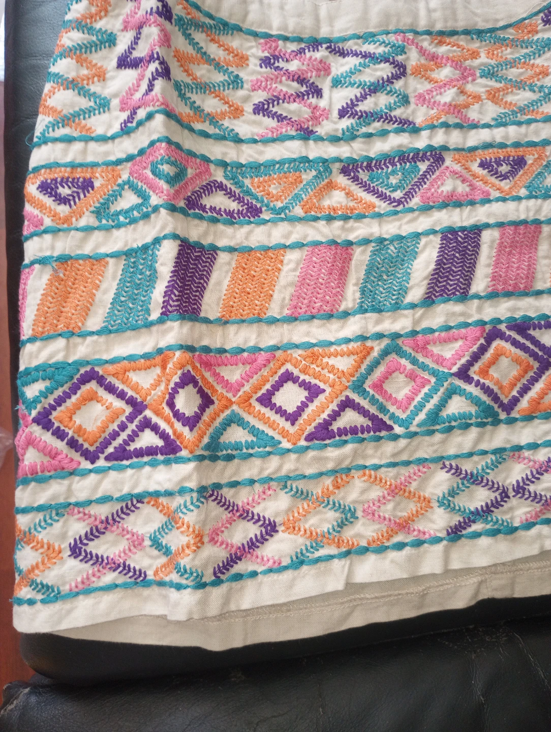 Embroidered Patterned Mini Skirt
