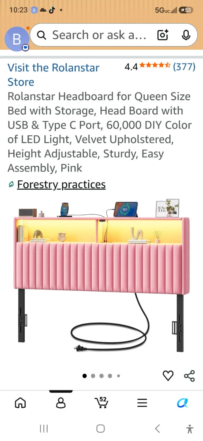 Pink head board . never used