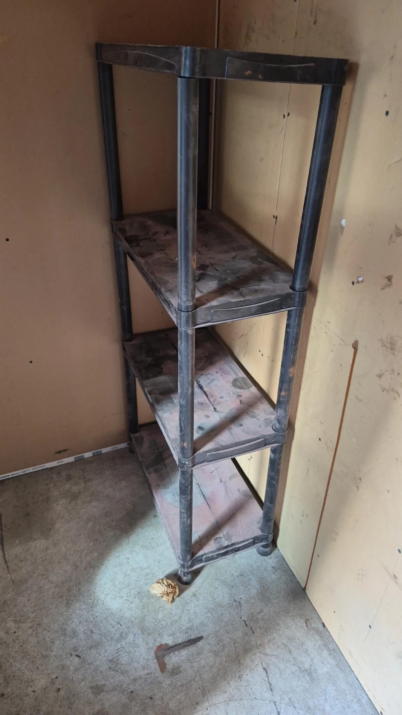 Free Black 4-Tier Plastic Storage Shelving Unit