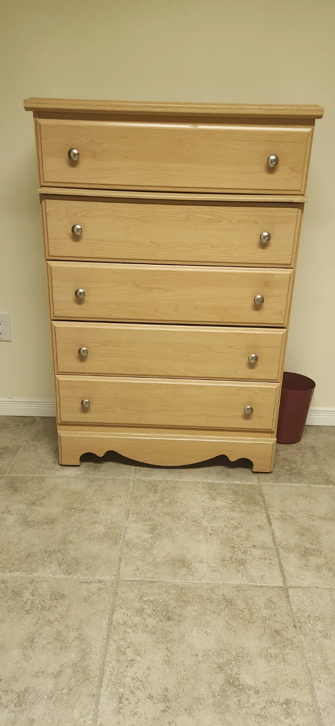 Five-Drawer Wooden Dresser