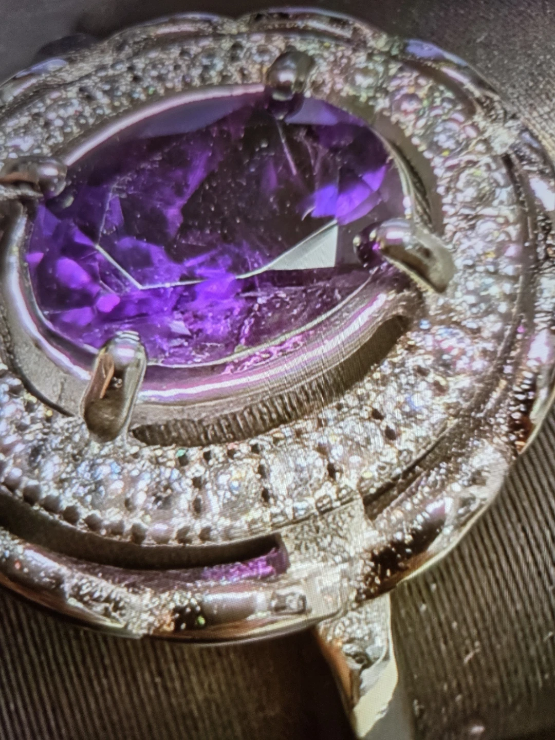 Silver (3.42G) Amethyst CZ (1.5Ct)  Ring - photo 2