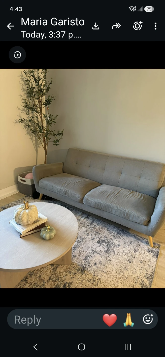 Grey Mid-Century Modern Sofa