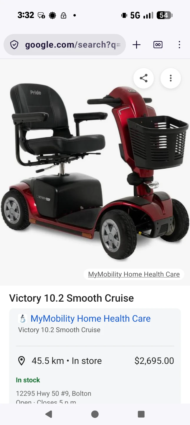 Victory pride 10.2 mobility scooter