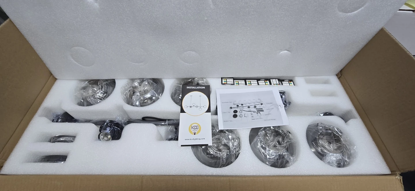 KCO Lighting 6-Light Chandelier Black and Gray - photo 3