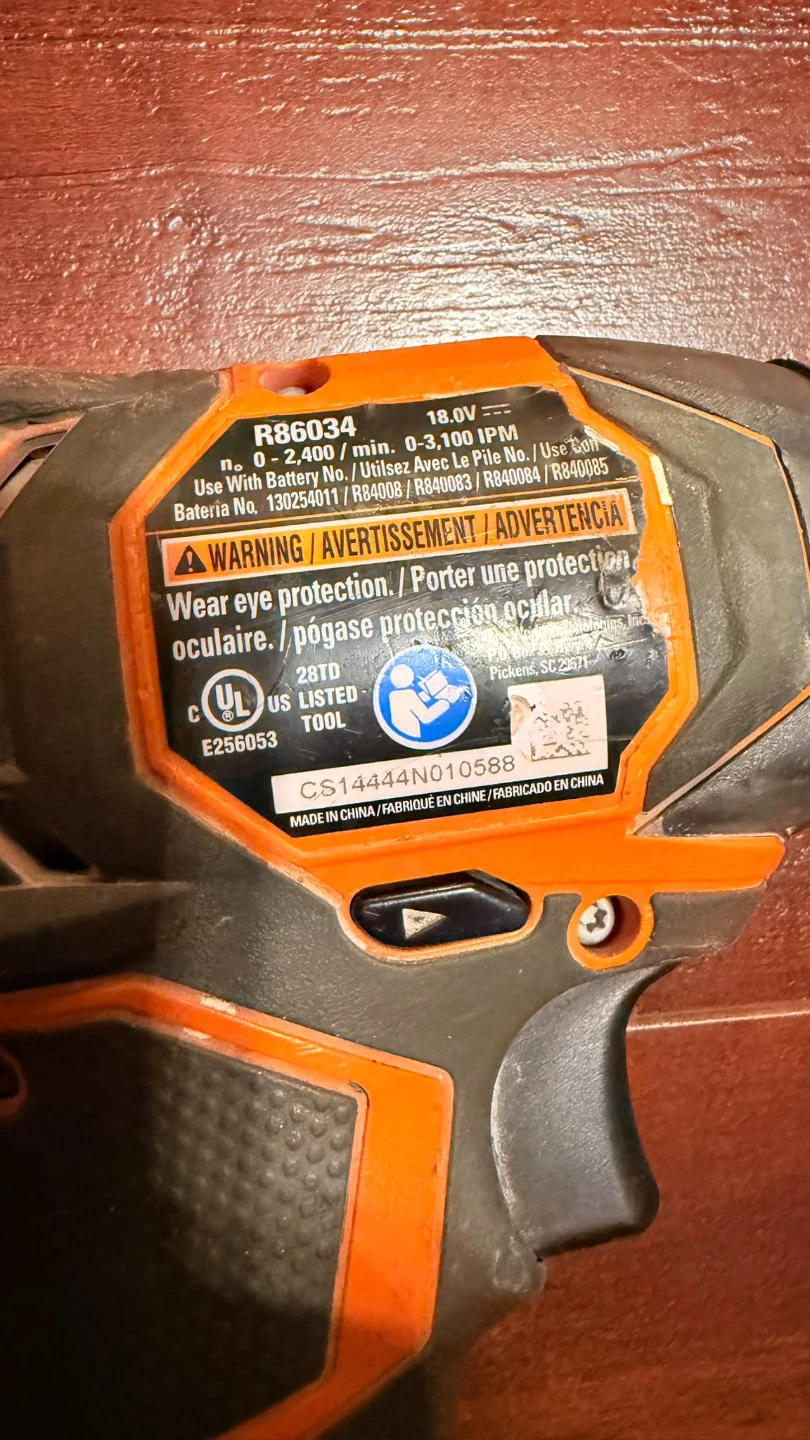 Ridgid R86034 18V Impact Driver - photo 3