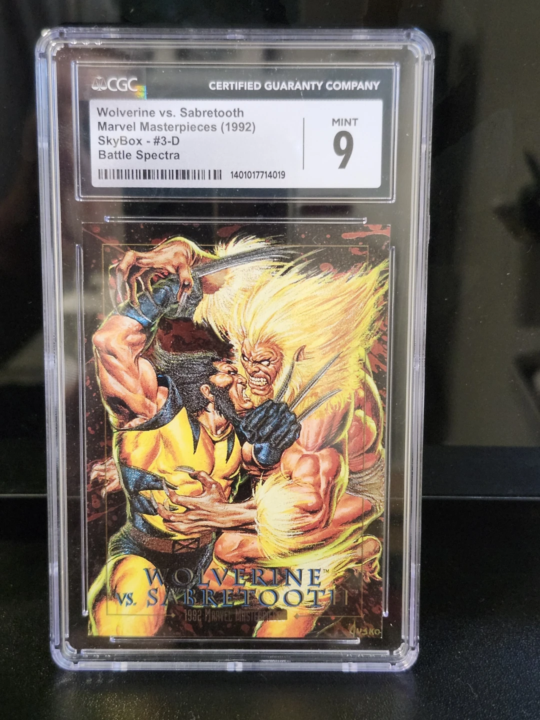 1992 Marvel Masterpieces Wolverine vs. Sabretoorth Card