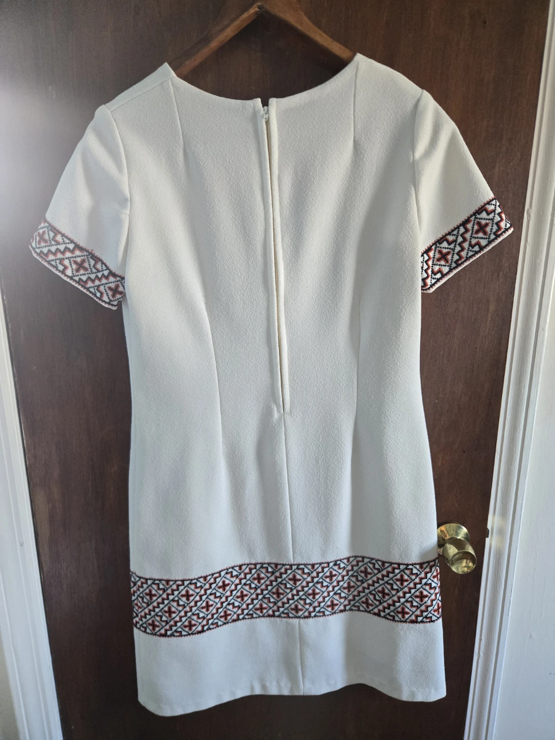 White Ukranian  Embroidered Short Sleeve Dress - photo 5