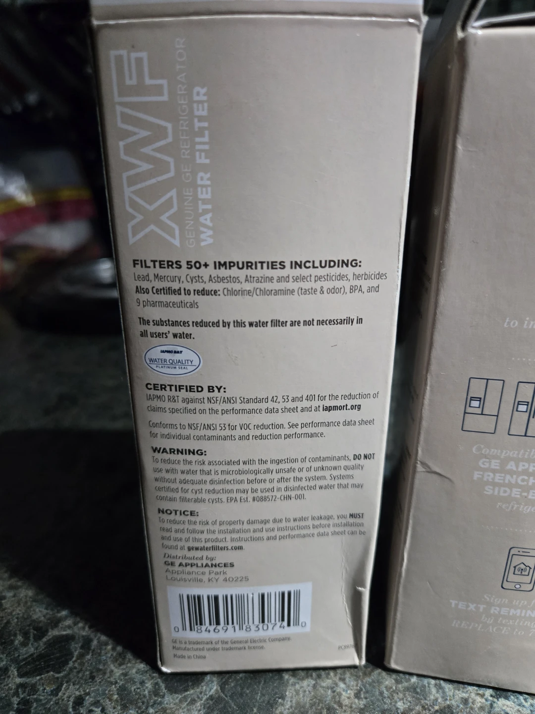 2 Genuine GE XWF Refrigerator Water Filters - photo 3