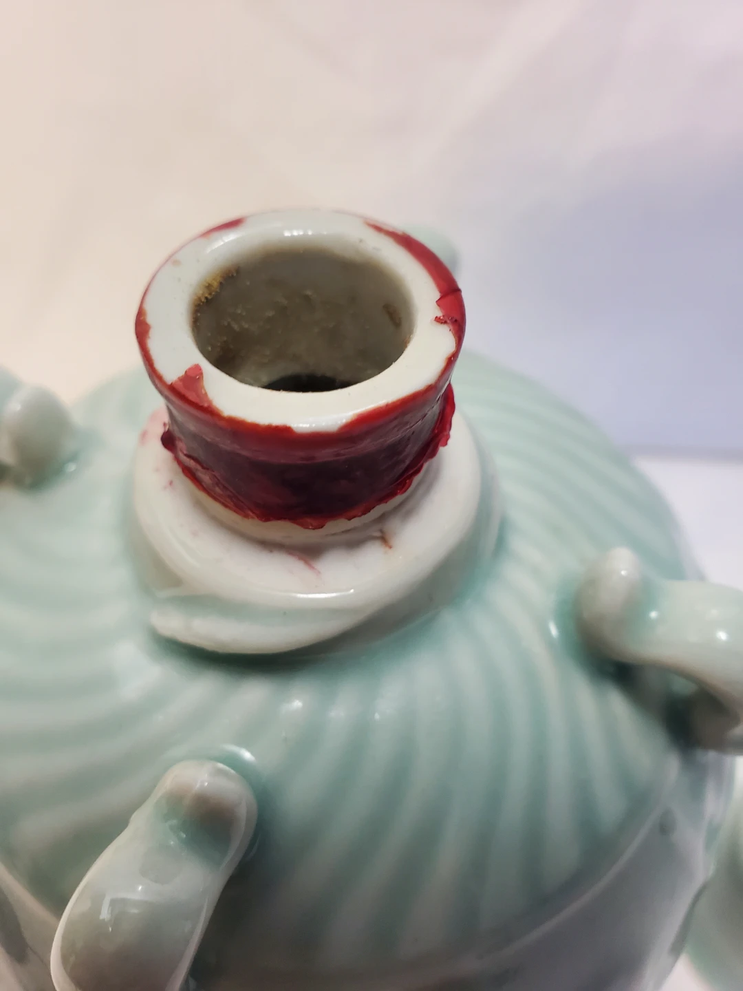 Chinese Glazed Workers Celadon Porcelain Pottery Ginger Jar - photo 4