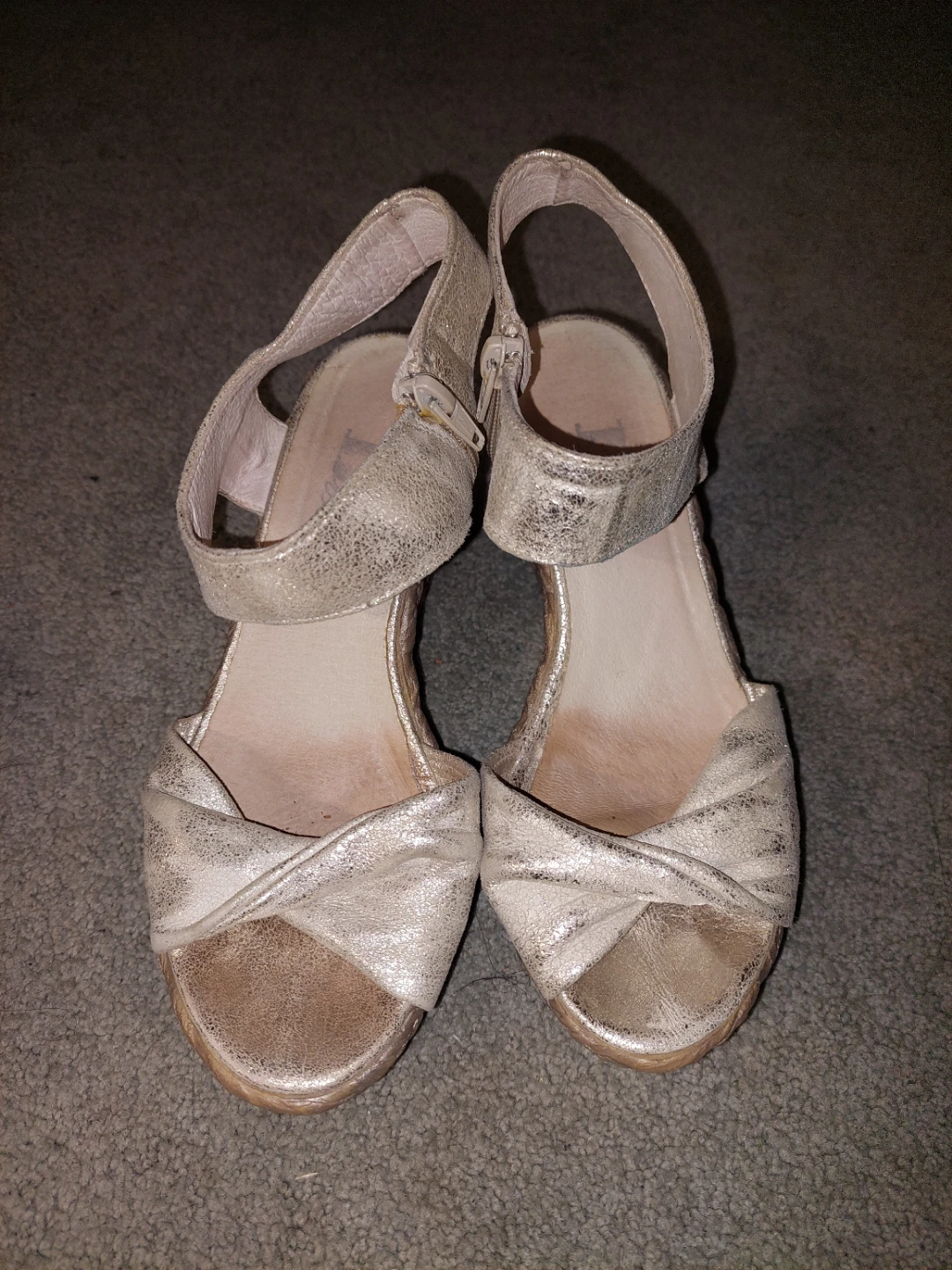 Gold Espadrille Wedge Sandals