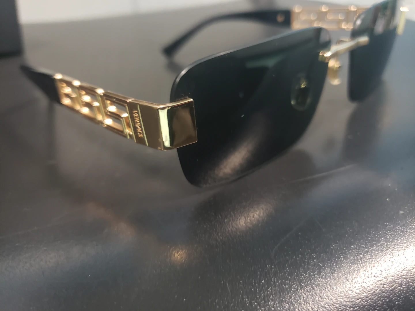 Versace Sunglasses with Gold Greek Key Detail - photo 2