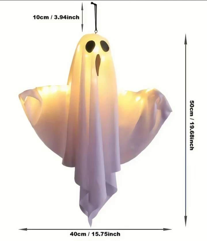 (BRAND NEW) 3-Piece LED Hanging Ghost Halloween Decor - photo 4