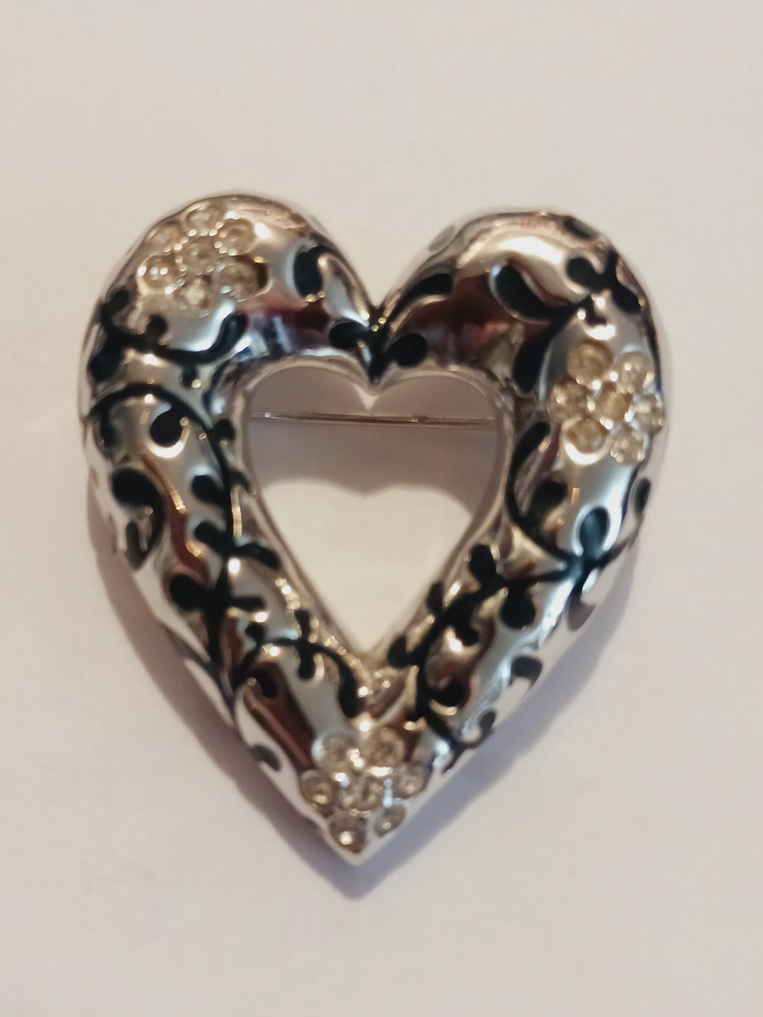 D'ORLAN Signed Beautiful  Heart  ❤️ 💙 Brooch - photo 2