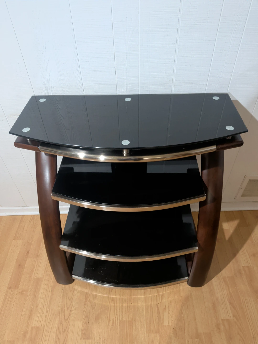 Modern Glass and Wood TV Stand - photo 3