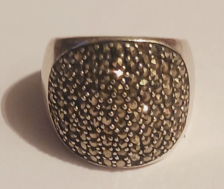 Stunning Sterling Silver 925  Marcasite Ring. 8. - photo 2