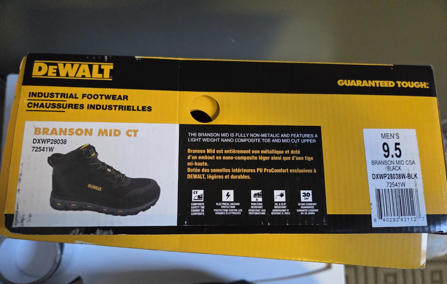 DeWalt composite toe work boots 9.5