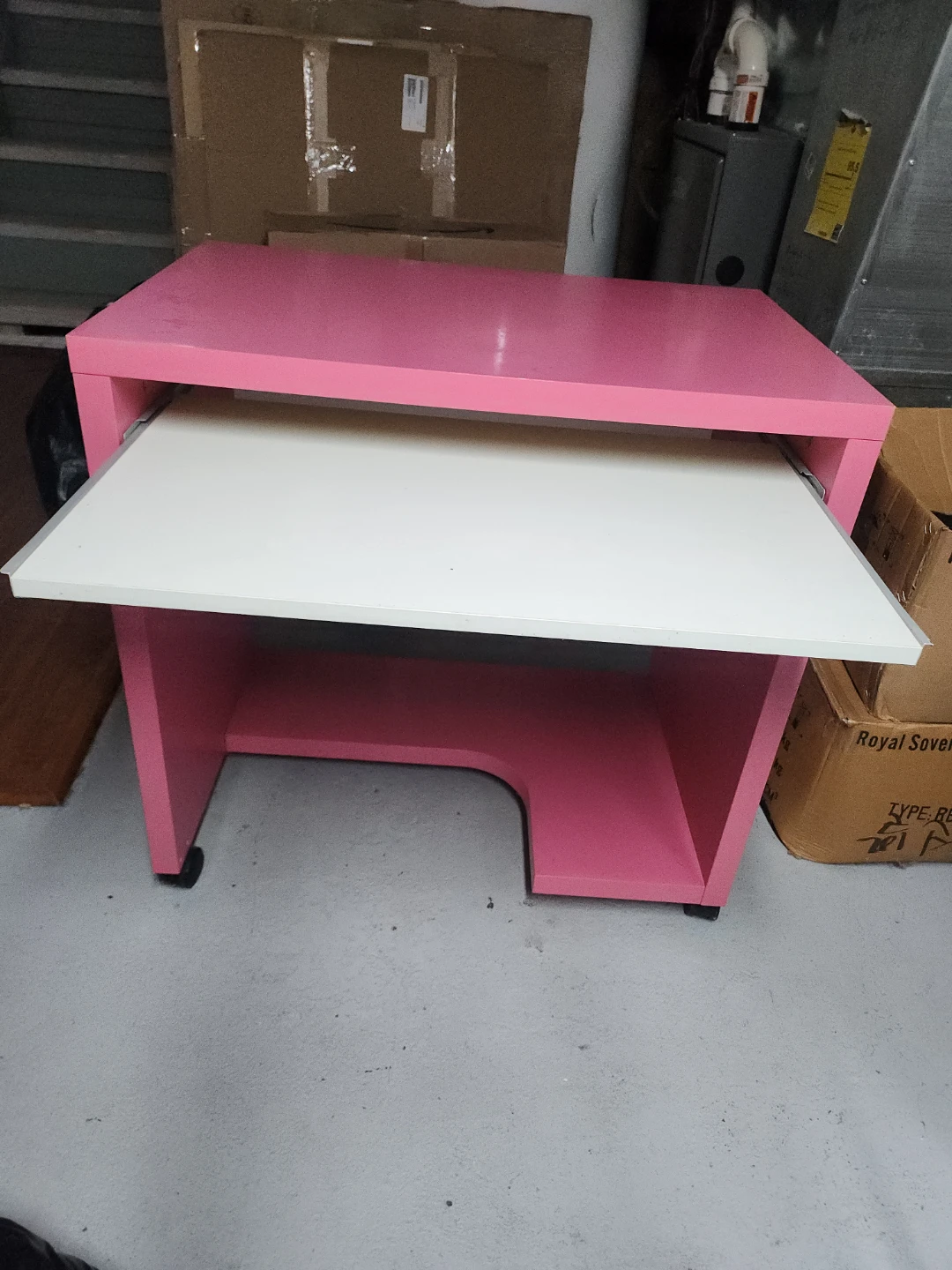 Pink Mobile Computer Desk - photo 2