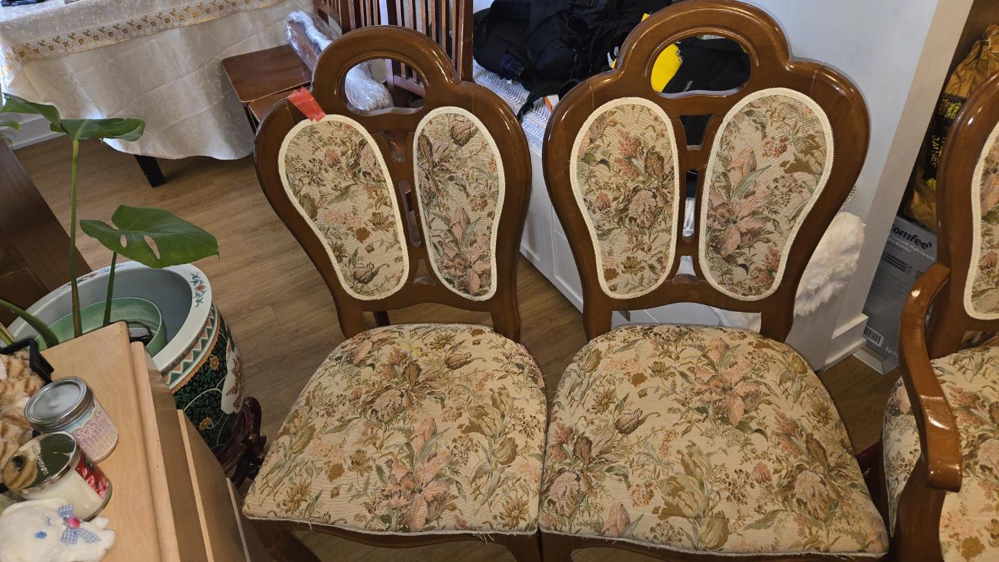 Vintage Floral Wooden Dining Chairs - photo 4