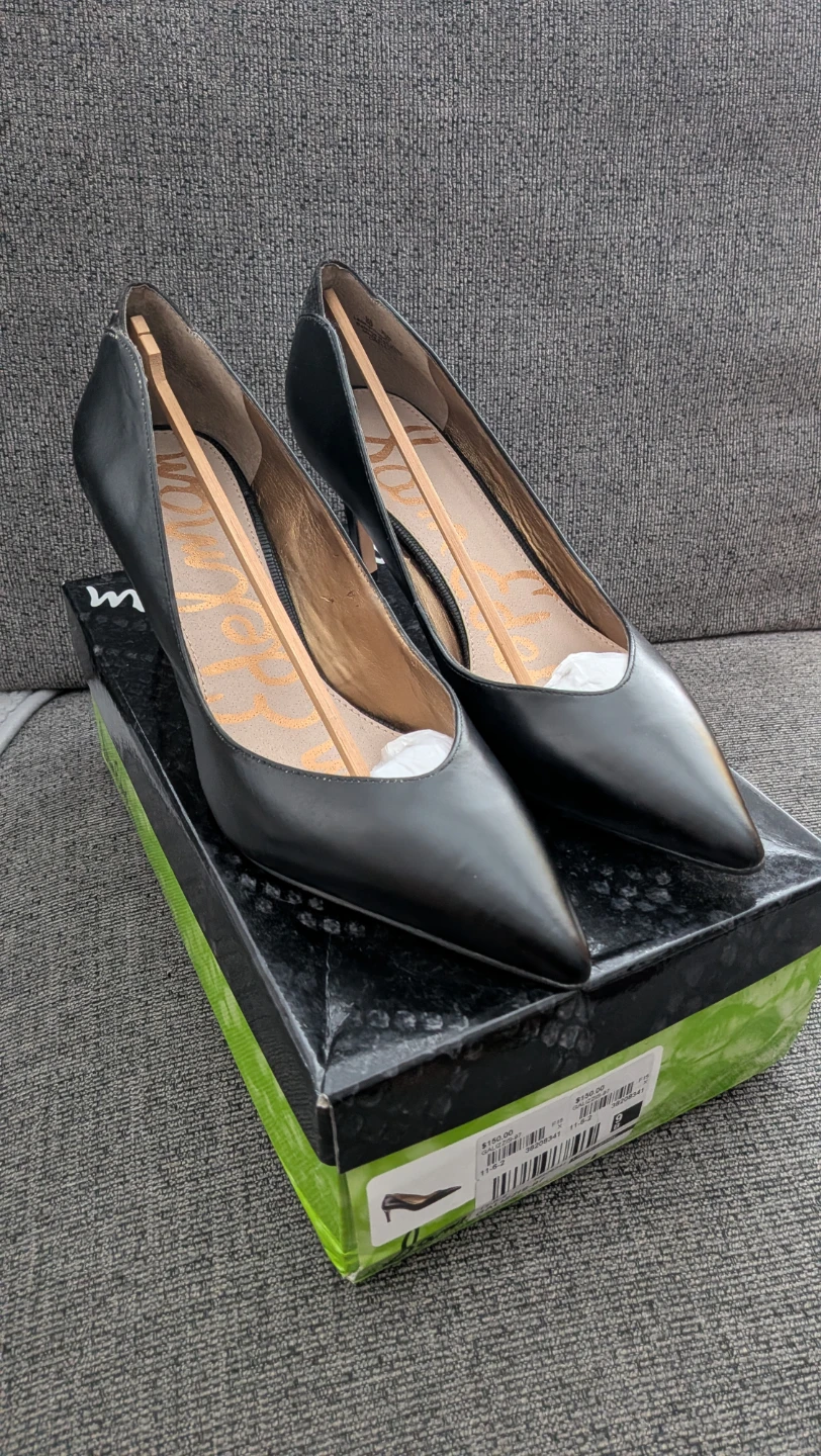Sam Edelman Black Leather Heels- Size 9