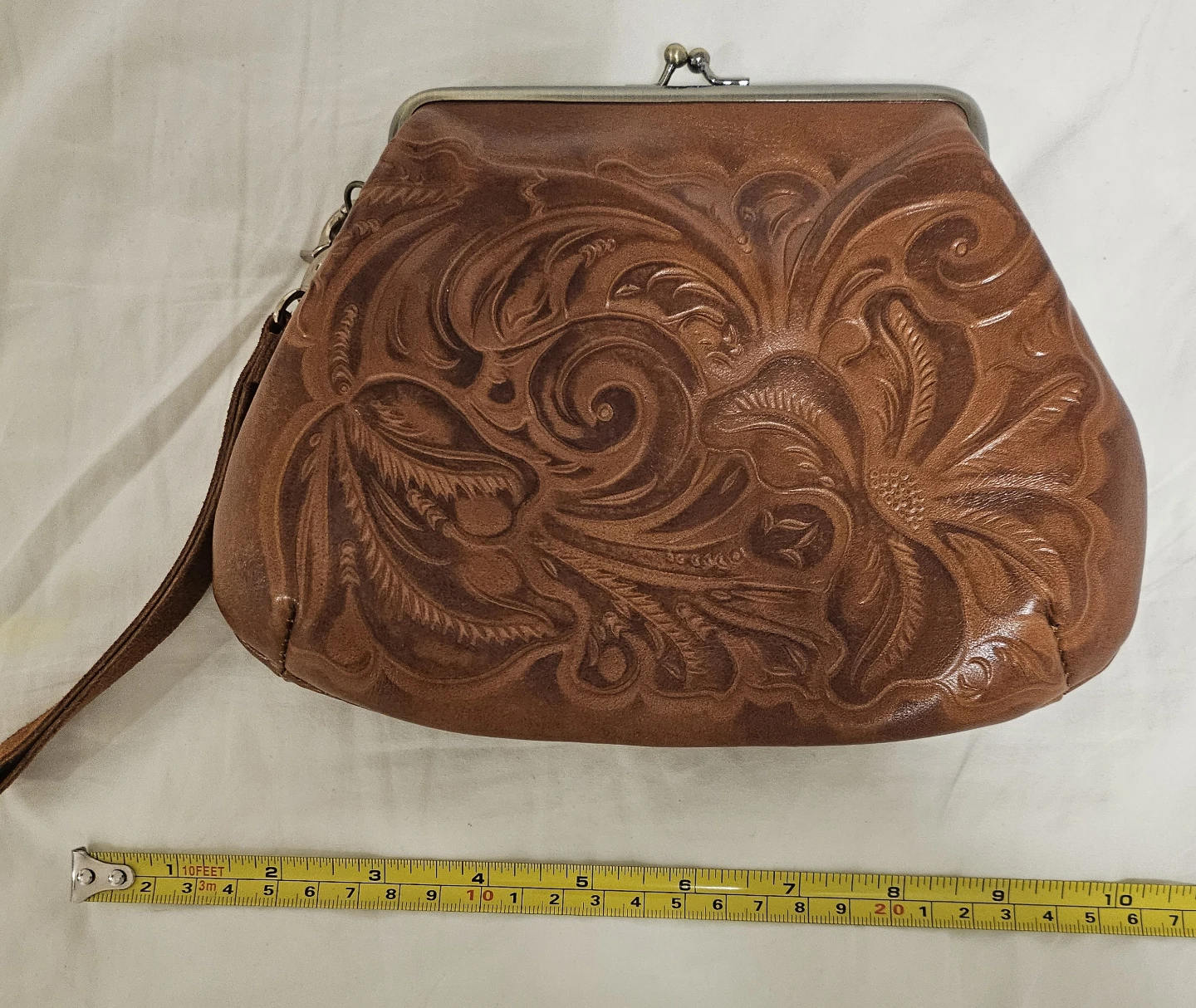 Patricia Nash Women's Embossed Leather Kisslock Clutch Wristlet