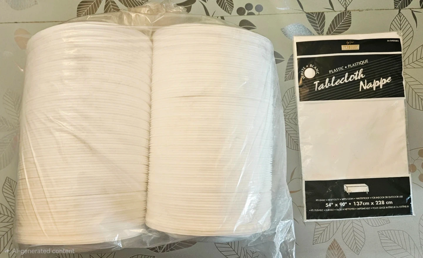 250 Count Styrofoam Plates & plastic Tablecloth ✨️