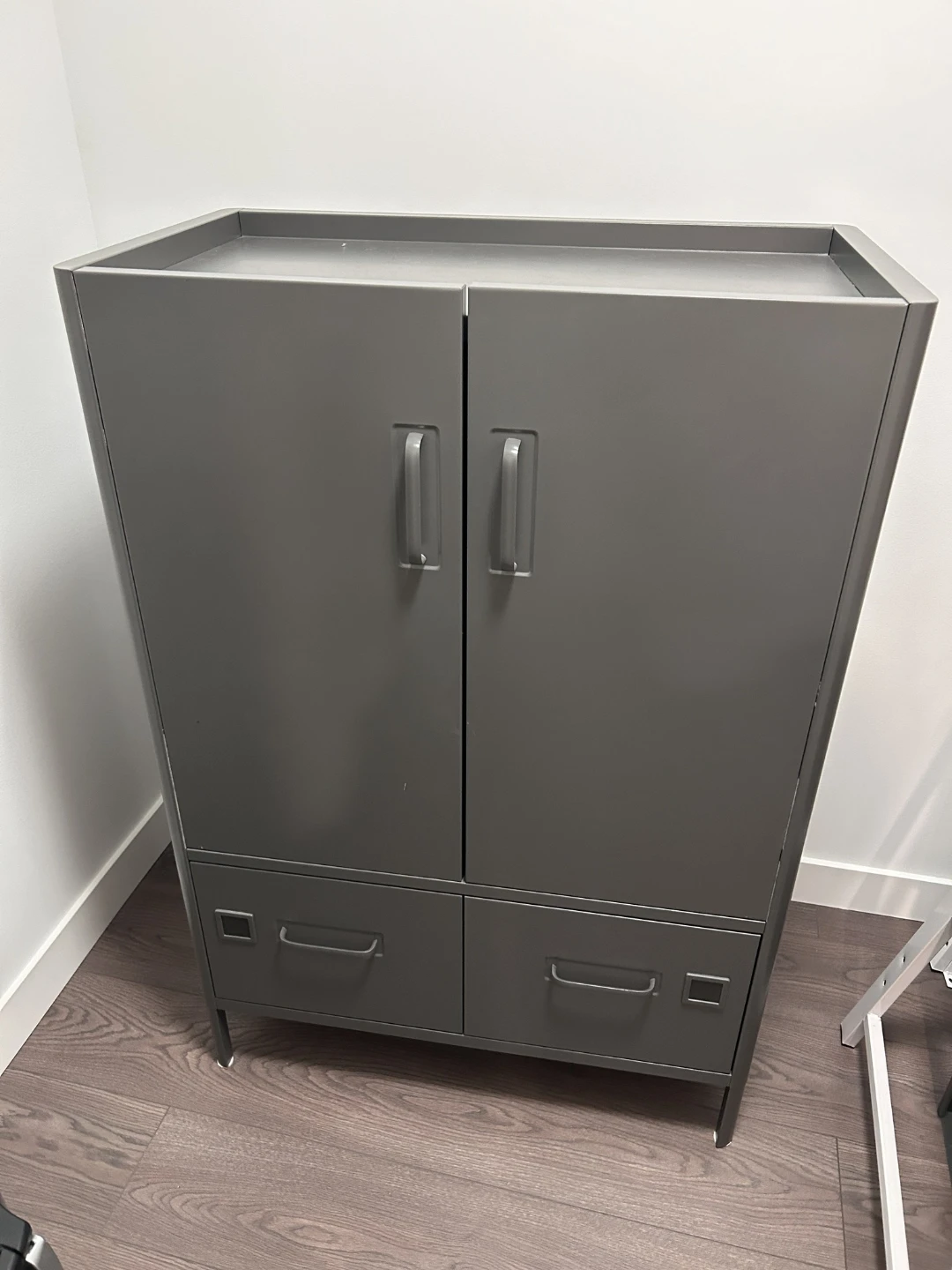 IKEA Idasen Grey Metal Storage Cabinet with Drawers - photo 2