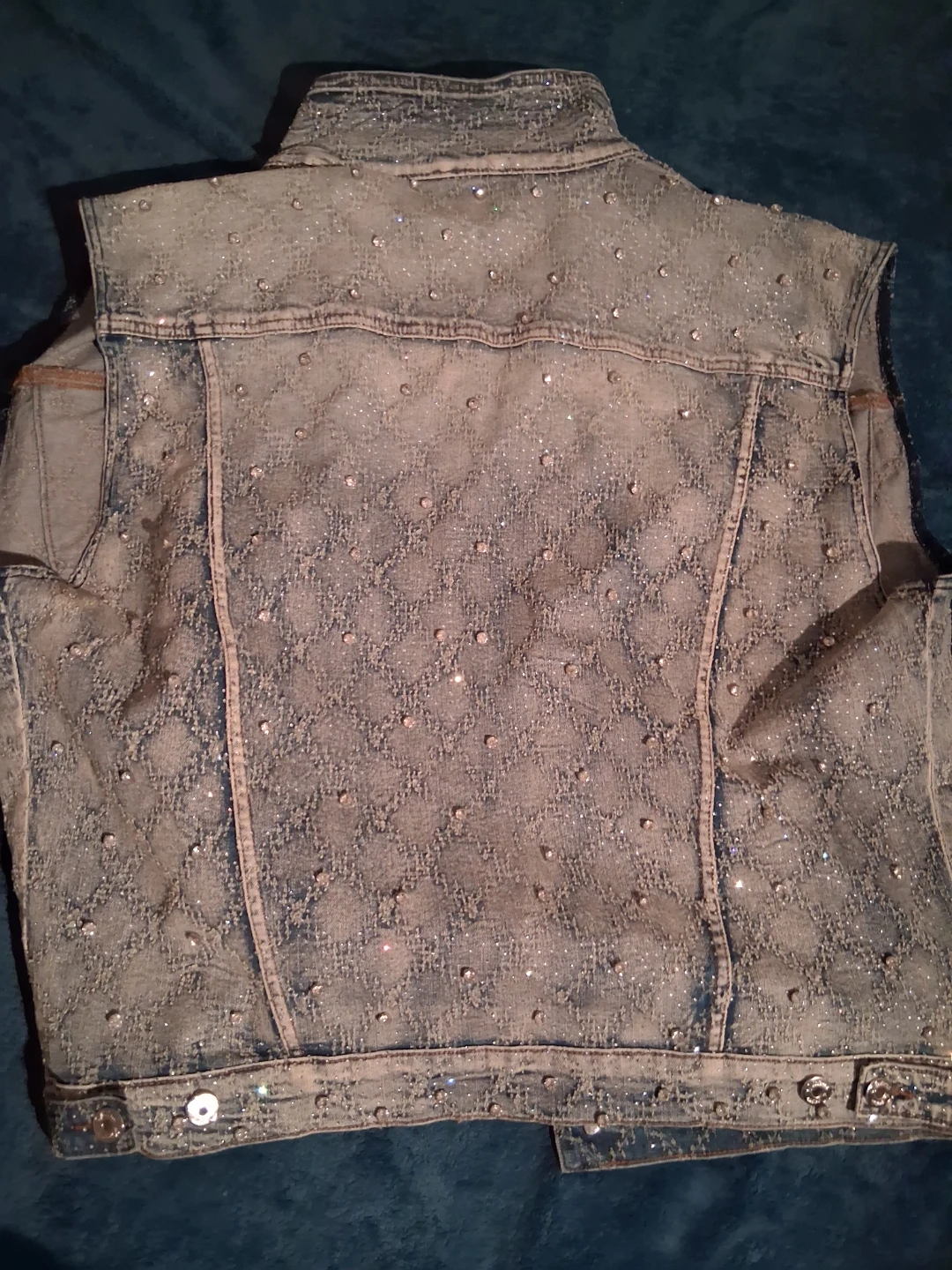 Embellished denim vest