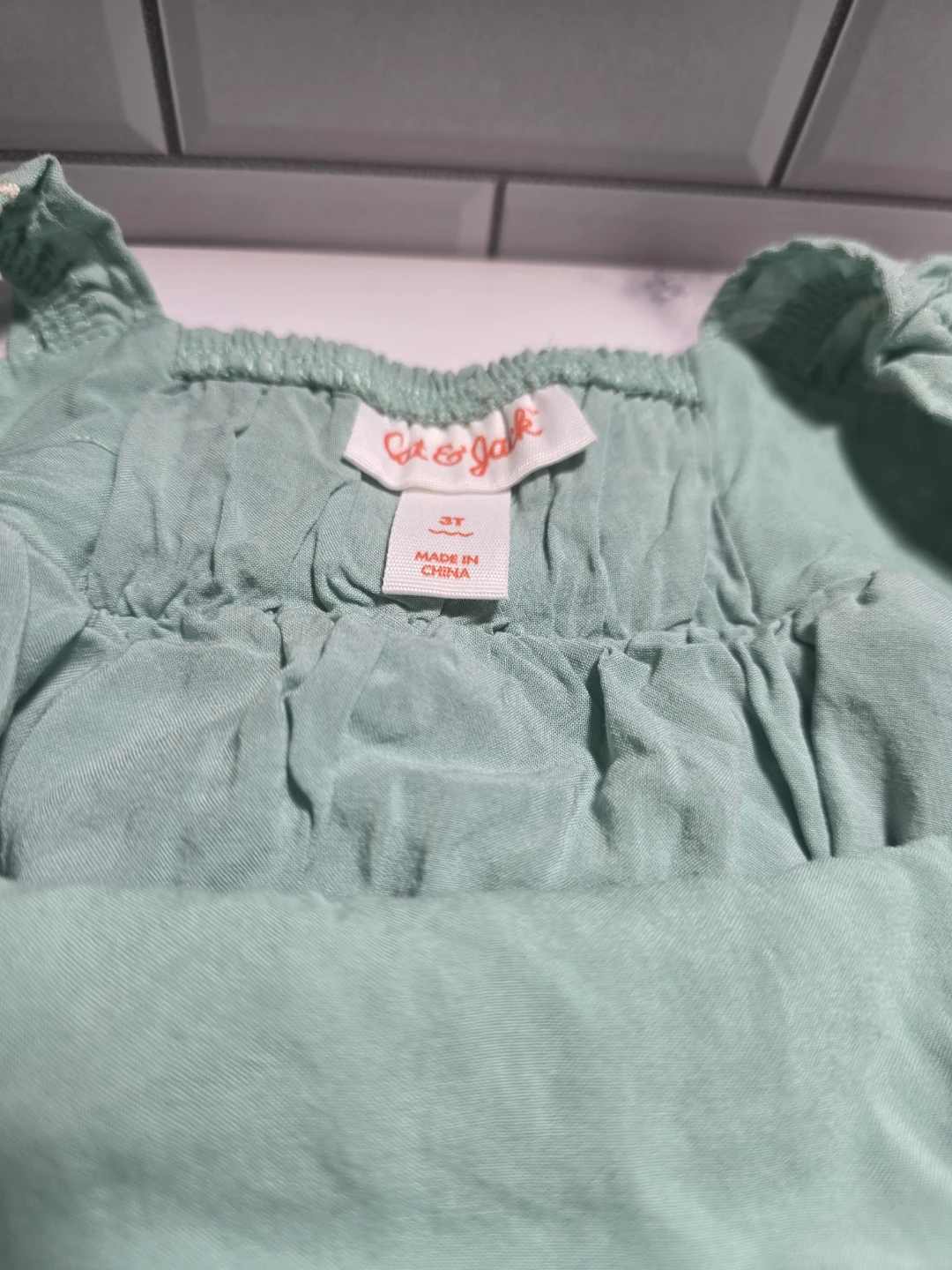 Cat & Jack Green Floral Embroidered Dress - Size 3T - photo 5