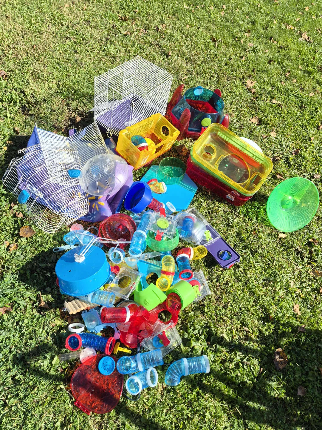 Hamster cage and habitat accessories set
