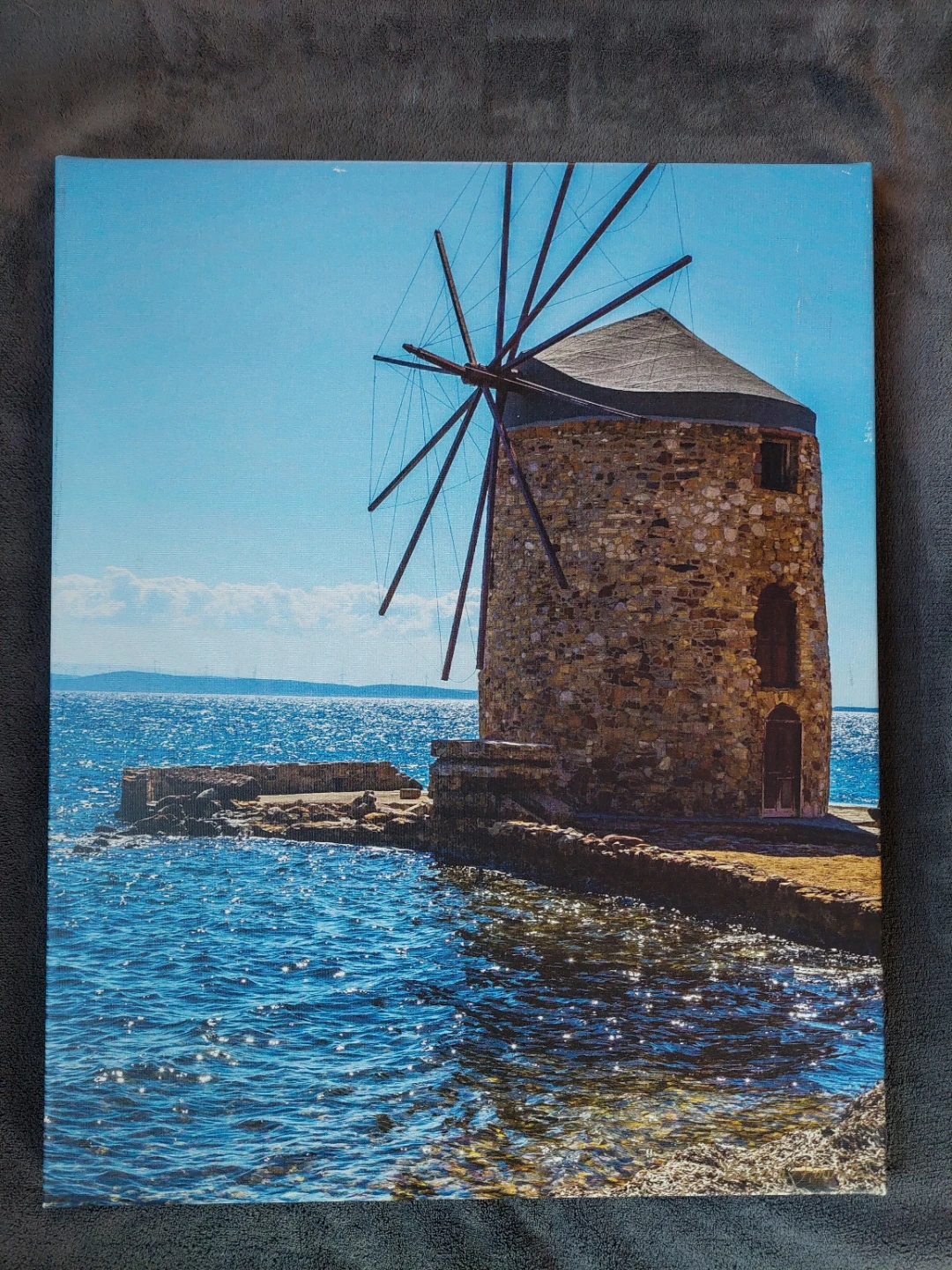 Canvas Print of Windmill in Chios by Milo - 20" x 16"