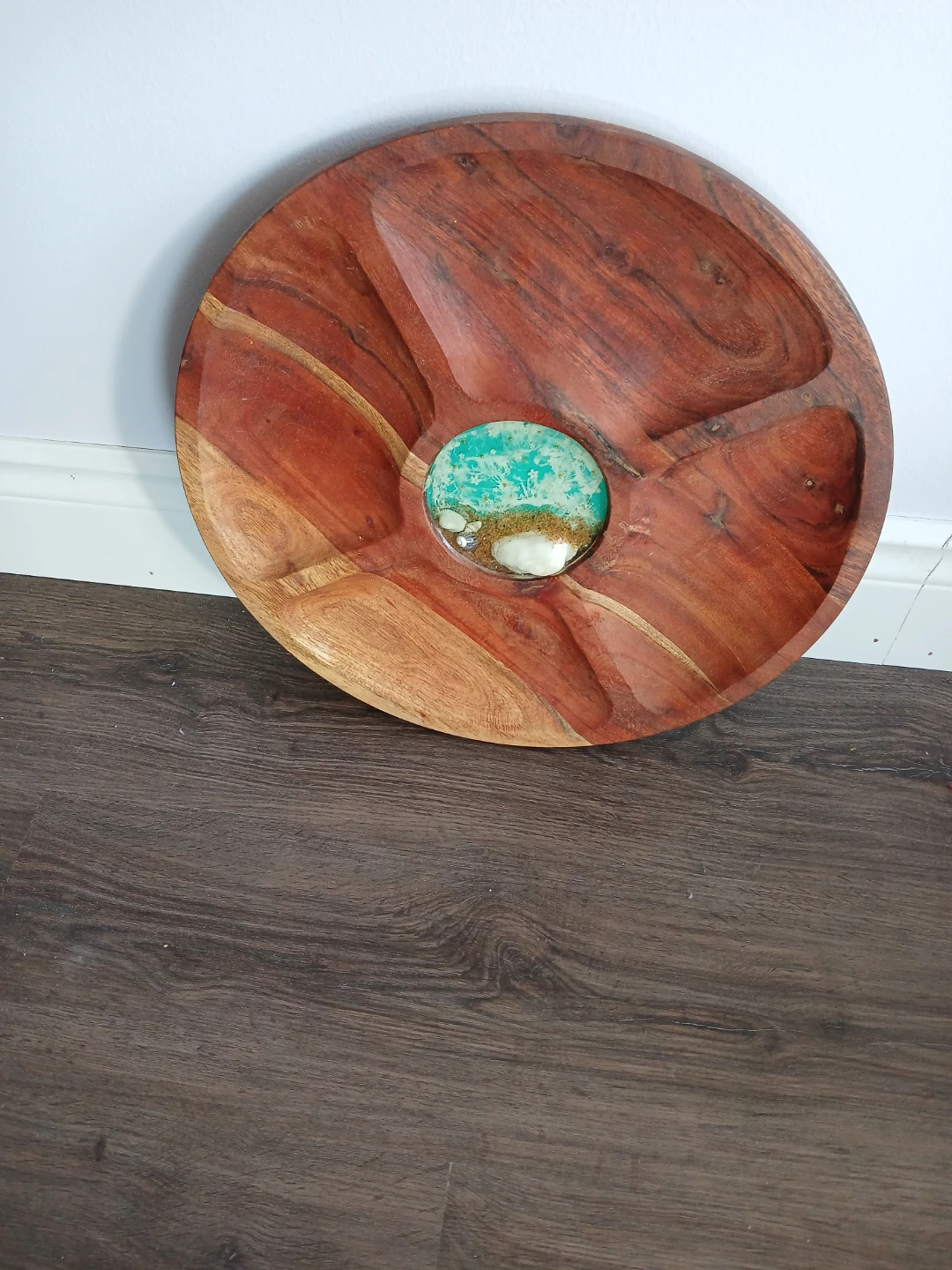 Decorative Wooden Divided Serving Dish - photo 2