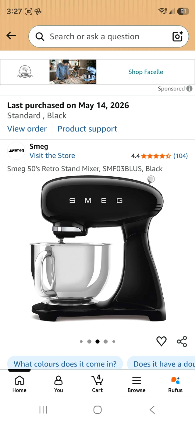 Smeg 50's Retro Stand Mixer - Black