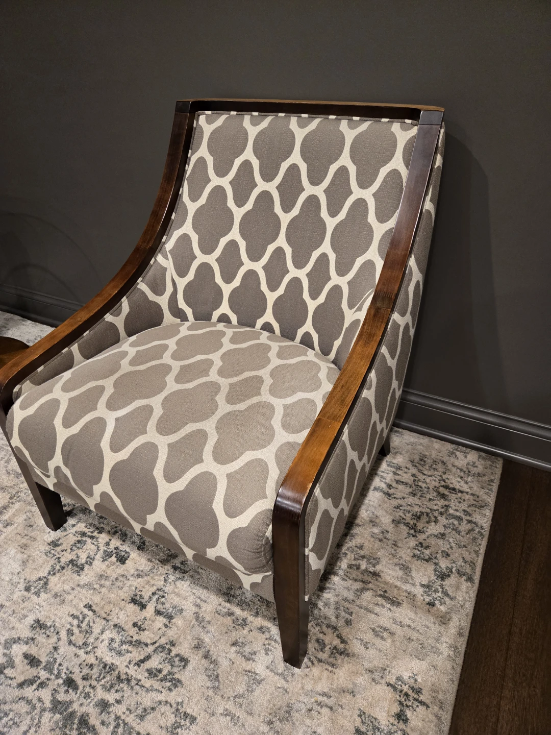 Upholstered Accent Chair with Wooden Frame