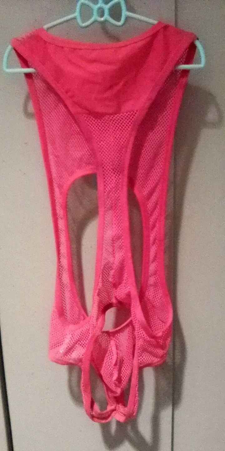 Addicted Neon Pink Mesh Singlet Bodysuit - photo 2