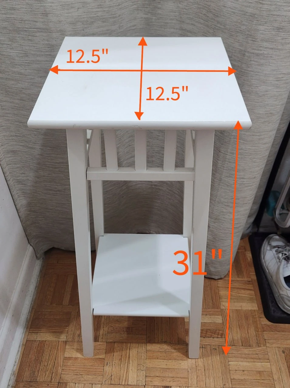 Vintage Style White Wooden Plant Stand & Accent Table - photo 2