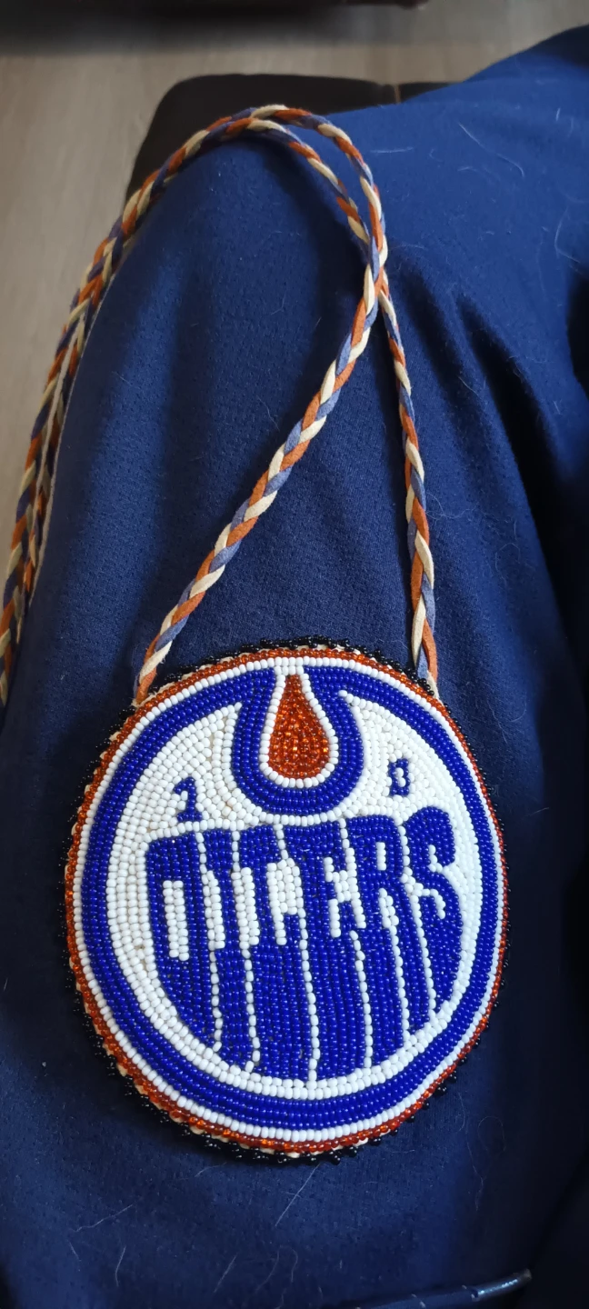 Edmonton Oilers Beaded Medallion