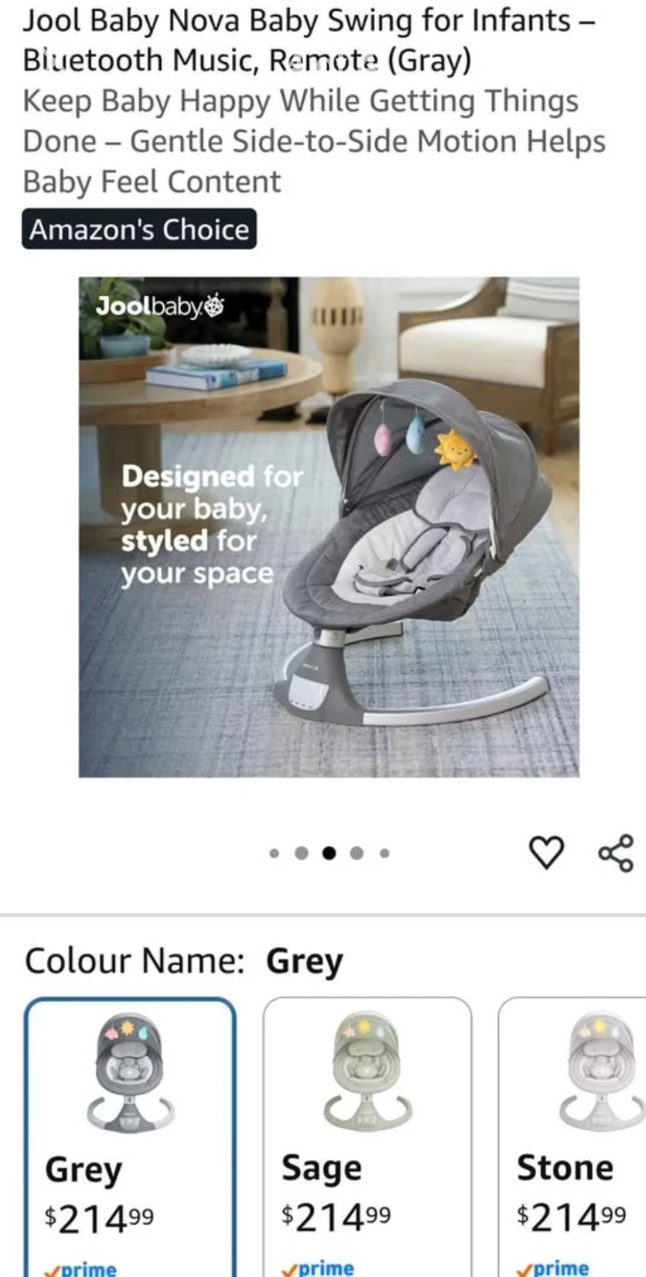Jool Baby Nova Baby Swing - Grey - photo 4