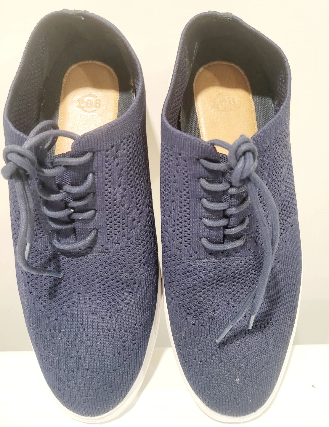 206 Collective Navy Knit Lace-Up Shoes