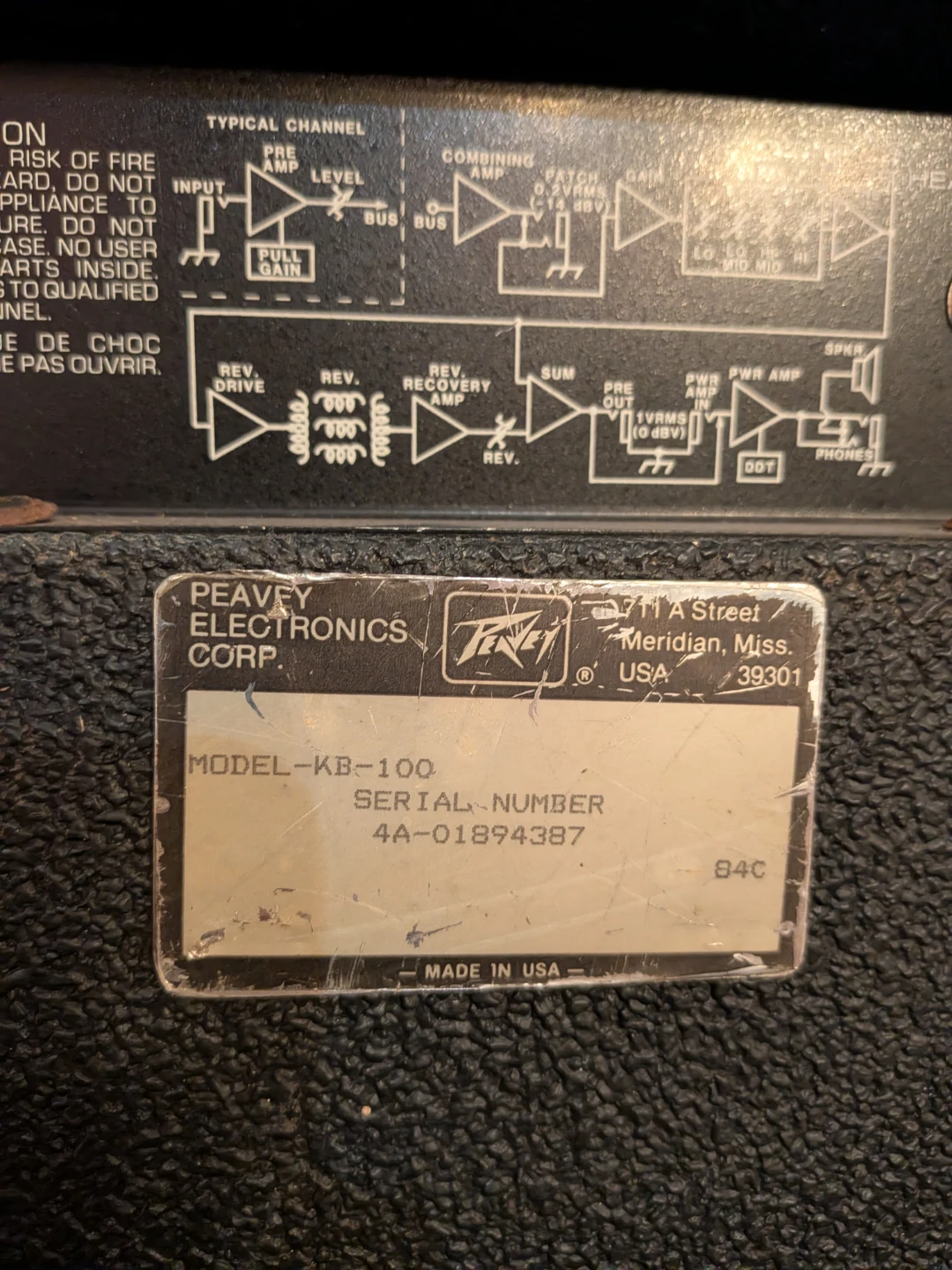 Peavey KB-100 Amplifier - photo 5