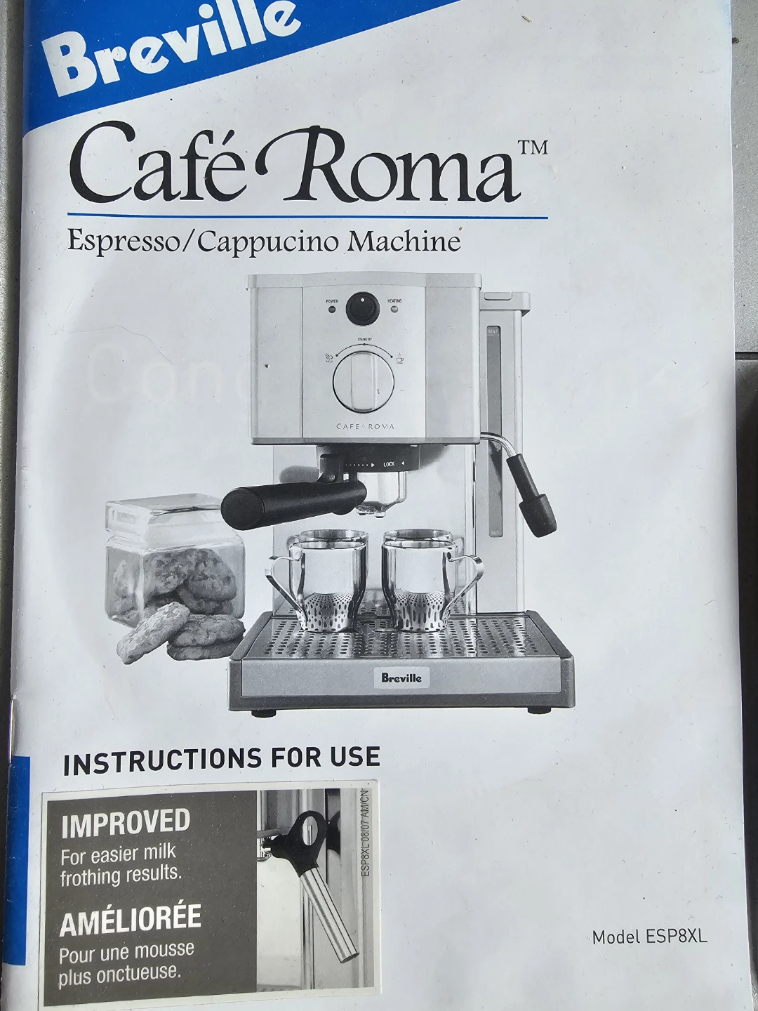 Breville Cafe Roma Espresso/Cappuccino Machine ESP8XL