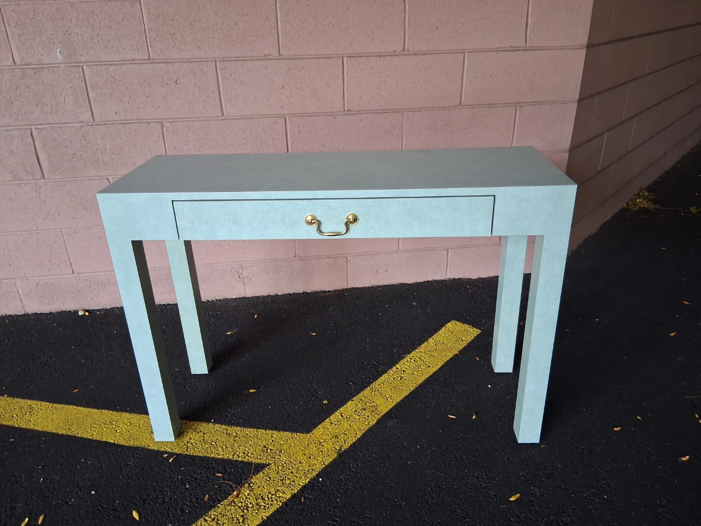 Light Blue Console Table with Drawer - photo 5