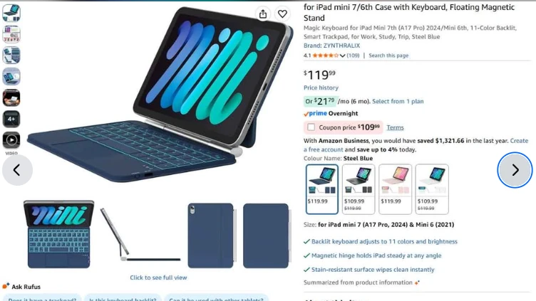 Zynthralix Magic Keyboard Case for iPad Mini 7/6 - photo 2