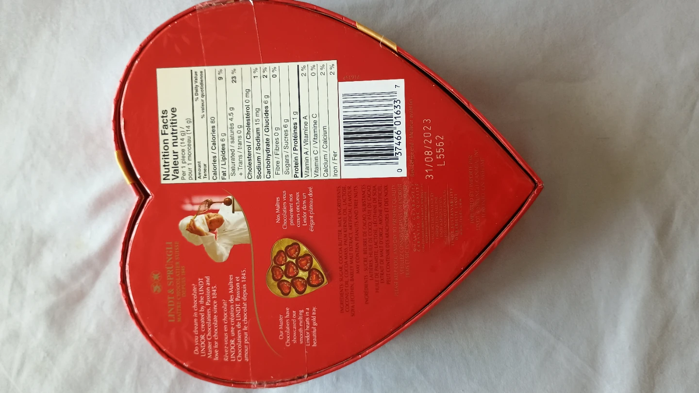 Empty Lindt Lindor Heart-Shaped Chocolate Box - photo 3