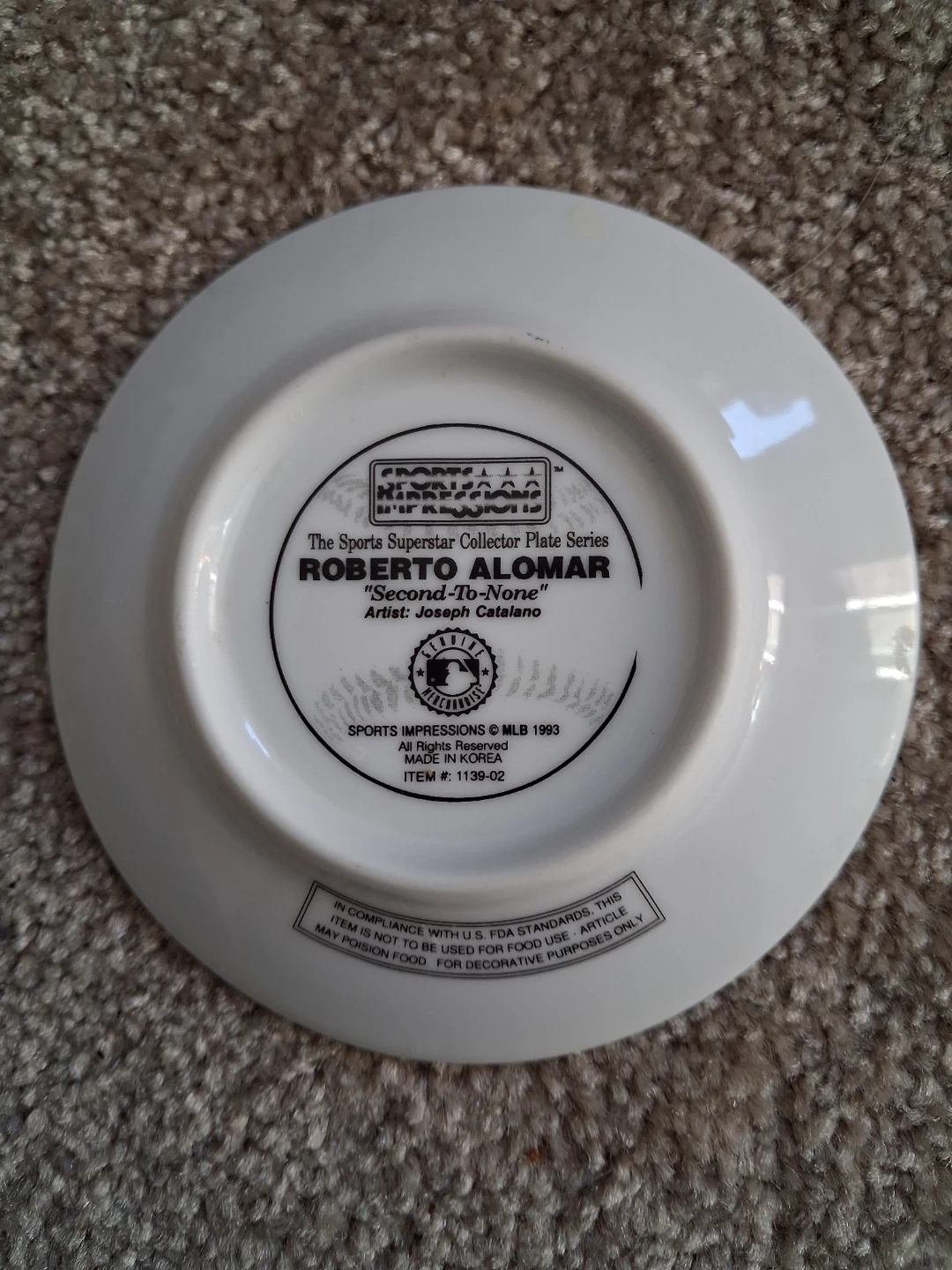 Roberto Alomar Second-To-None Collector Plate - photo 2