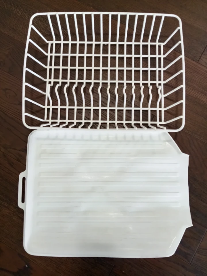 White Plastic Dish Drying Rack - photo 2