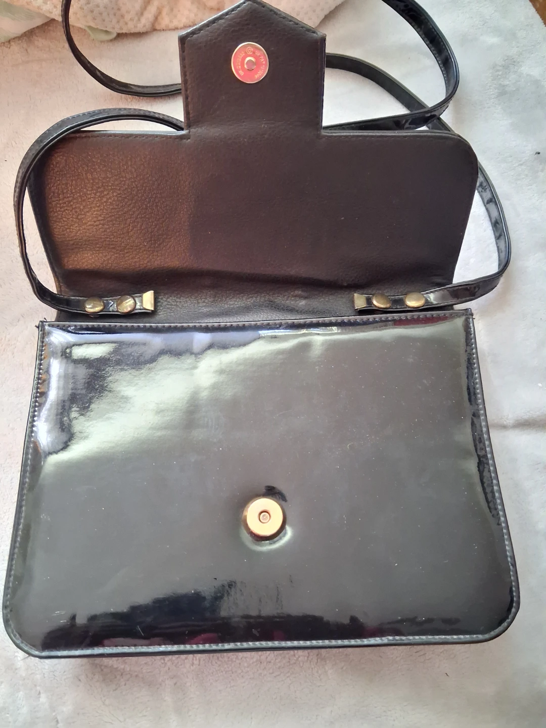 Vintage 1980 Mino Black Patent Leather Shoulder Bag - photo 3