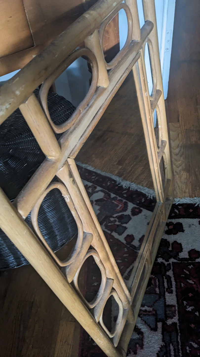 Vintage Rattan Wall Mirror - photo 3