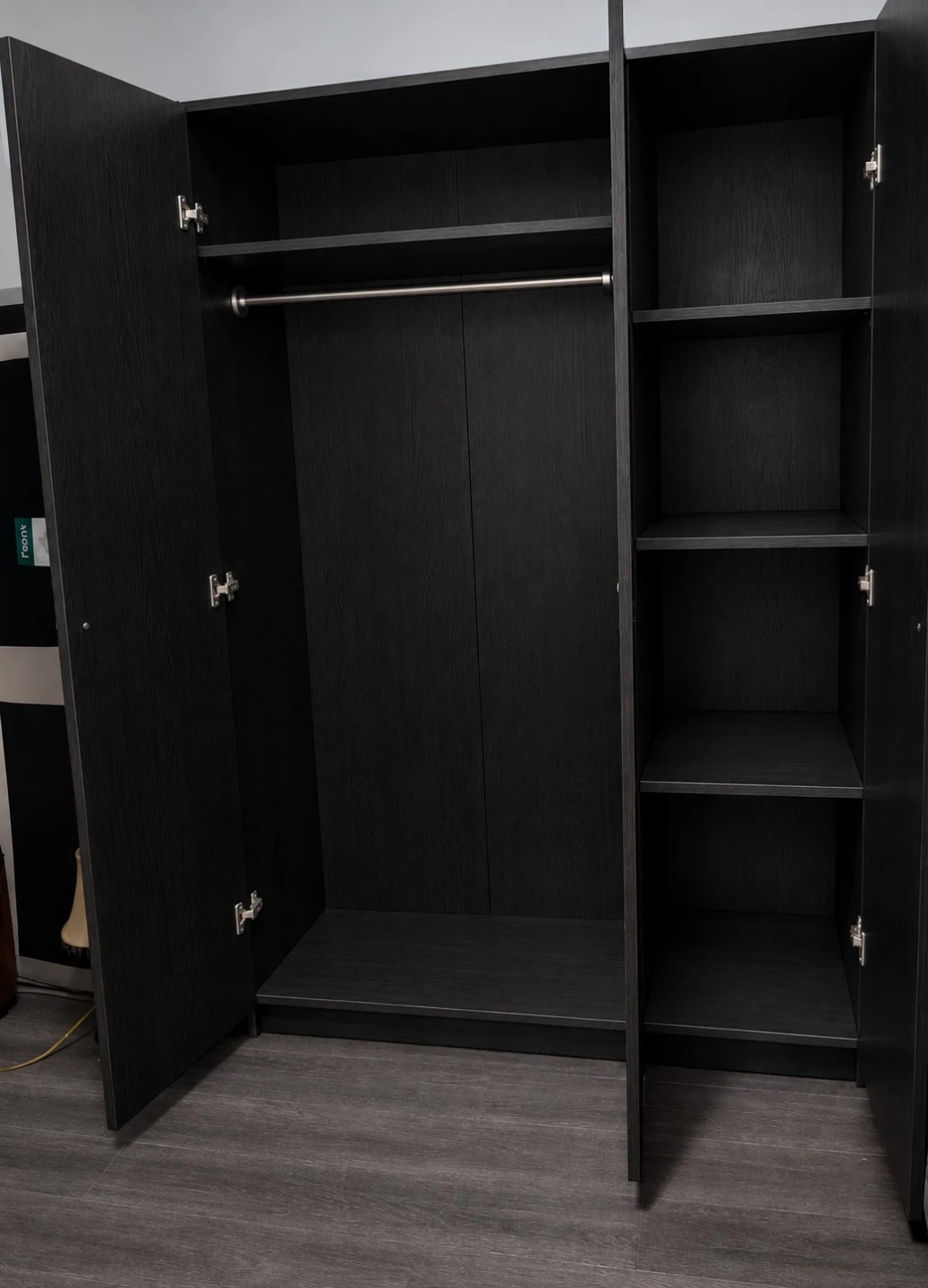 Black Three-Door Wardrobe - photo 2