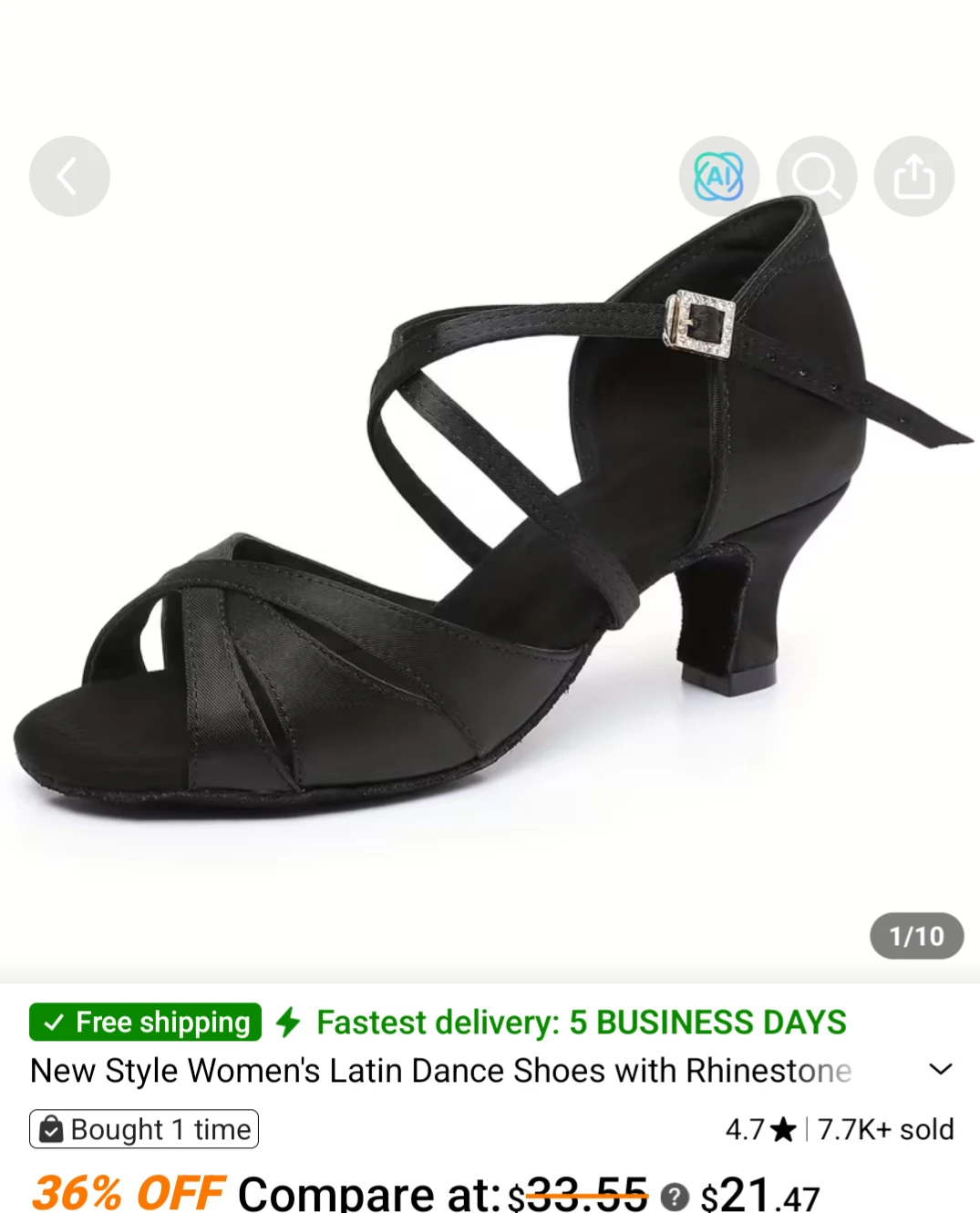 Women's Black Latin Dance Shoes - photo 5